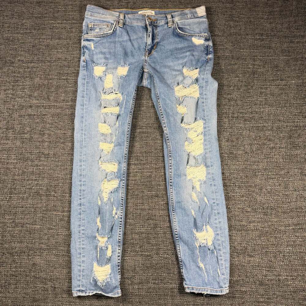 Zara Premium Denim Collection Distressed Slim Skinny Jeans